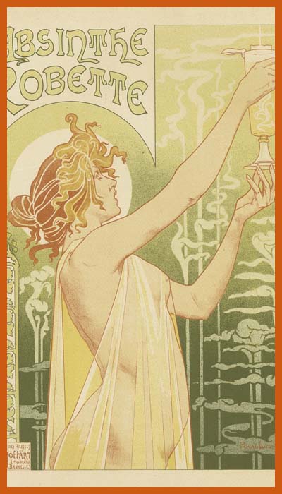 ad for Absinthe in the art nouveau style