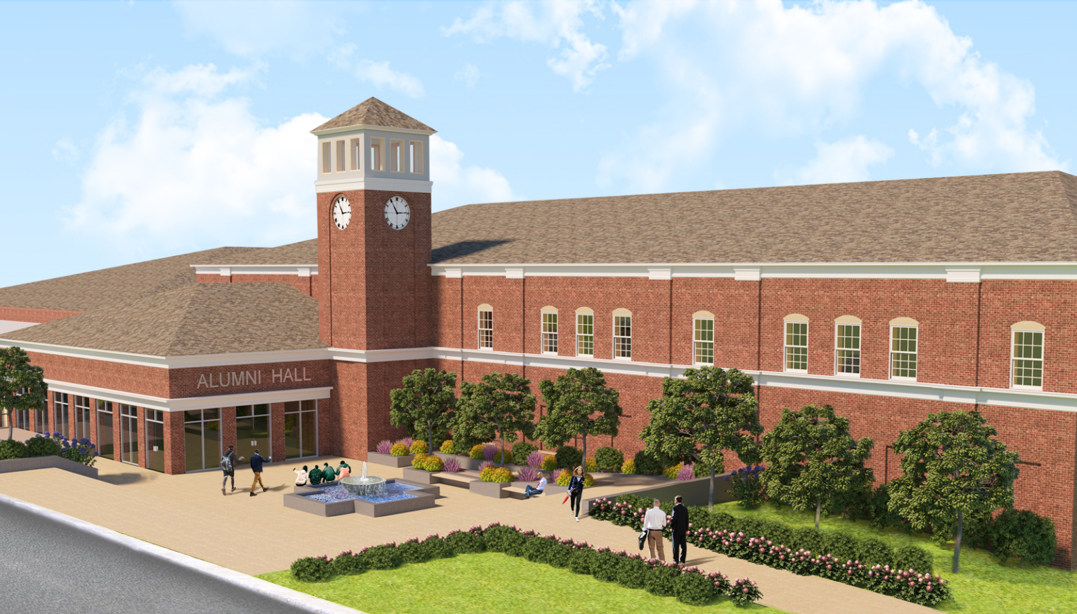 exterior rendering of Saint James School athletic center